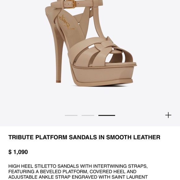 Brand New TRIBUTE PLATFORM SANDALS IN SMOOTH LEATHER - Picture 3 of 3